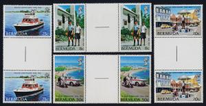 Bermuda 385-8 Gutter Pairs MNH Bermuda Police Centenary, Car, Boat, Motor Cycles