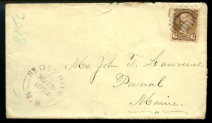 ?St. George & Saint Andrews, N.B. double split rings, SQ6c MAINE cover Canada