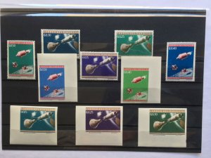 Paraguay 1964 Sc# 806-10 Space Gemini Apollo & Lunar moduls MNH perforate,imper.