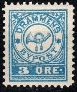 Norway 3 ore Drammens Local Post MNH