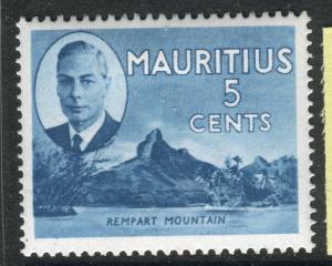 MAURITIUS;  1950 early GVI issue fine Mint hinged 5c. value