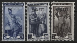 TRIESTE, 90-92, HINGED, SHORT SET, 1950, WORKERS