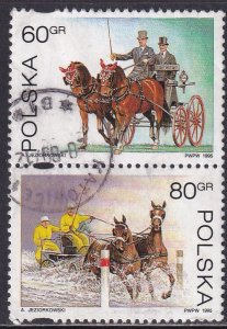 Poland 1995 Sc 3255a Horse Equipage Driving World Championships Stamp Used