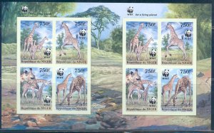 NIGER 2013 FAUNA OF AFRICA  GIRAFEE  WORLD WILDLIFE FUND  SHEET (8)  IMP MINT NH