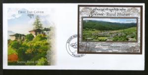 Bhutan 2017 Tourism Scenic Rural Nature Beauty Himalayan Archite M/s FDC # F144