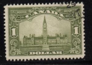 Canada Sc 159 1929 $1 Parliament Building stamp used