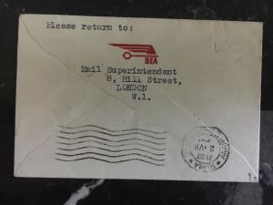 1948 London England Resumption of All Up Mail to Europe Cover to Rome Italy