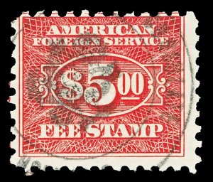 Scott RK30 $5.00 Consular Service Fee Revenue Used Fine Cat $27.50