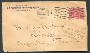 1910 The Columbia Photo Supply Company - Washington, DC to Knoxville, TN