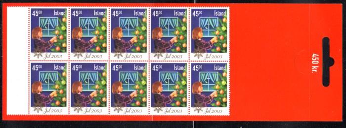 Iceland Sc 1003a 2003 45k Christmas stamp booklet mint NH