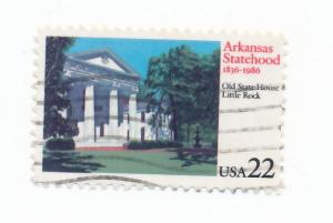 USA 1986  Scott 2167 used - 22c, Arkansas Statehood