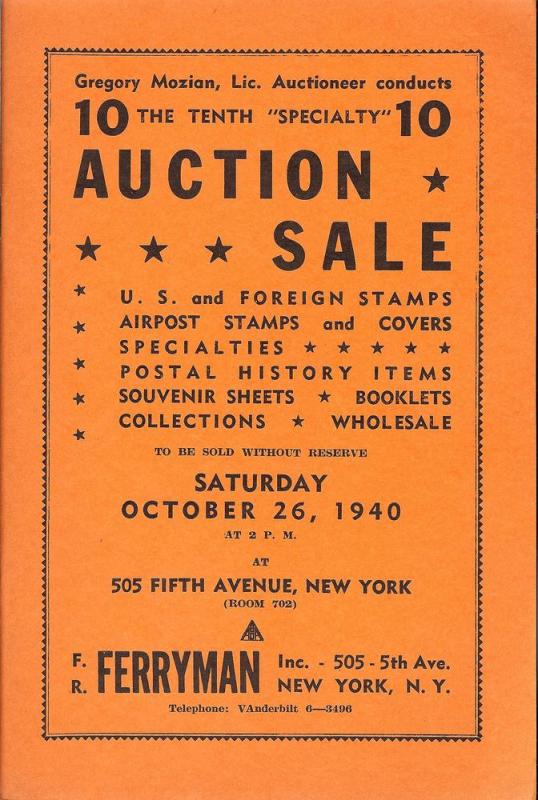 Ferryman: Sale # 10  -  U.S. & Foreign Stamps, Airpost St...