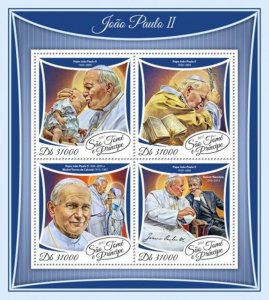 St Thomas - 2017 Pope John Paul II - 4 Stamp Sheet - ST17513a