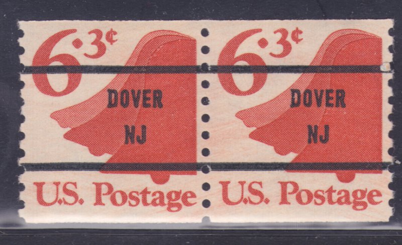MNH US Bureau Precancels: NJ; Dover #1518a–81 6.3¢ Bell Coil Pair