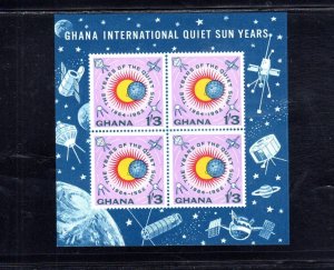 GHANA #166a 1964 INT'L QUIET SUN YEAR MINT VF NH O.G S/S4 IMPERF.