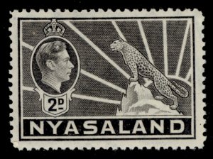 NYASALAND PROTECTORATE GVI SG133, 2d grey, M MINT.