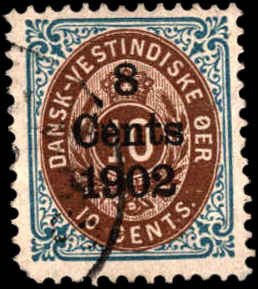 Danish West Indies #28, Incomplete Set, 1902, Used