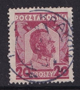 Poland    #242   used   1927  Marshal Pilsudski  20g