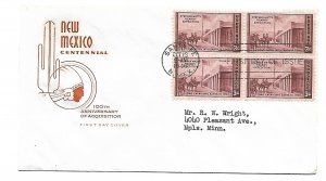 US 944 (Me-21) 3c Kearny Expedition blk 4 on FDC Farnam Cachet ECV $12.50