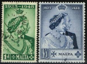 Malta 1949 RSW set of 2 SG249-250 Superb Used 