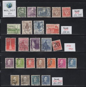 WC1_30217. DENMARK. Nice lot of 1936-1940 sets & stamps. Used