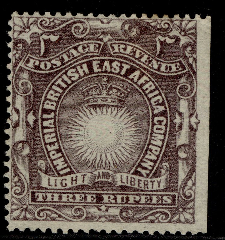 BRITISH EAST AFRICA QV SG17, 3r slate-purple, UNUSED. Cat £15. 