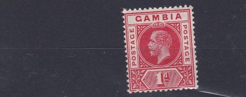 GAMBIA  1912 - 22  SG 87  1D RED  MH  NO2 