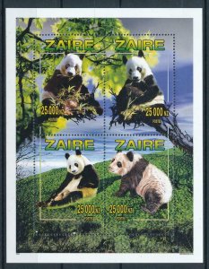 [107526] Congo Zaire 1996 Wild life Panda Sheet MNH