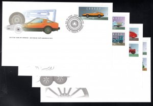 1604a-f,1605y, Scott, Set of 4 FDC's, Canada, Historic Vehicles, 43c, 1996, Jun