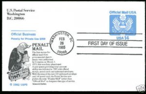 UZ3  14c Official Postal Card Aristocrat Cachets, FDC