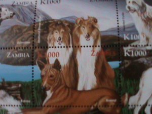 ZAMBIA- WORLD FAMOUS LOVELY DOGS MNH-S/S VF LAST ONE WE SHIP TO WORLD WIDE