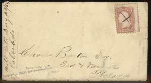 USA 1867 Colorado Territory DPO MILL CITY Manuscript Cover 99047