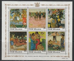 1967 Cook Islands - Sc 226a - MH VF - 1 SS - Gauguin paintings