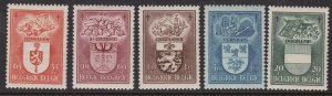 BELGIUM ^^^# B442-B446  mint VLH  set SEMIS POSTALS   $$@ ha1112belg