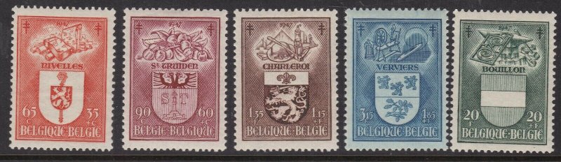 BELGIUM ^^^# B442-B446  mint VLH  set SEMIS POSTALS   $$@ ha1112belg