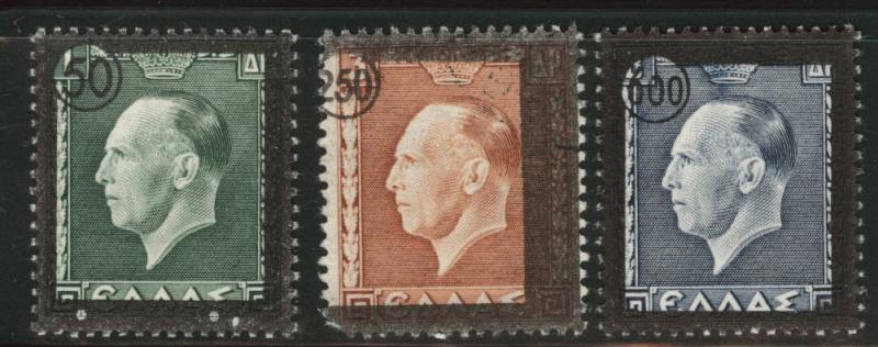 GREECE Scott 498-500 MH* Mint No Gum 1947 stamp set 