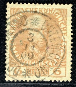 Bohemia Postmark AUSTRIA Stamp *UNTER/DOLNI CETNO* Bi-Lingual CDS 1909 BLACK137