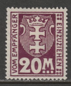 1923 Danzig - Sc J22 - MH VF - 1 single - Danzig Coat of Arms