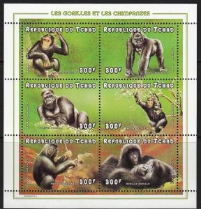 TCHAD CHAD SHEET GORILLAS PRIMATES WILDLIFE