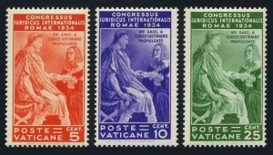 Vatican 41-43,hinged.Mi 45-47.Juridical Congress,Rome,1934.Tribonian,Justinian I