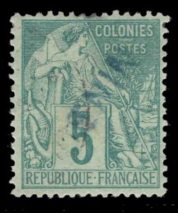 MOMEN: FRENCH COLONIES BENIN SC #15 BLUE OVPT USED LOT #65864