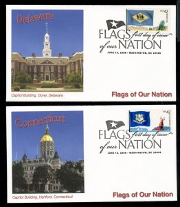 US 4273-4282 Flags of our Nation 2008 UA set of 10 Fleetwood Cachet FDC DP