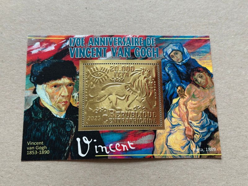 Art, Van Gogh 2023 year 6 blocks Foil. Gold perforated  NEW MNH**