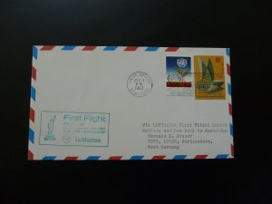 first flight cover New York Dusseldorf Boeing 707 Lufthansa 1967