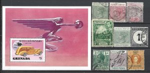 COLLECTION LOT 22115 GRENADA 10 AC STAMPS 1883+ CV+$18