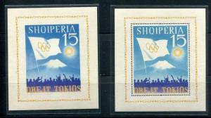 Albania 1964 SC 734/734a MNH 2 Sheets Perf+Imperf  Olympic Games Tokyo 6473