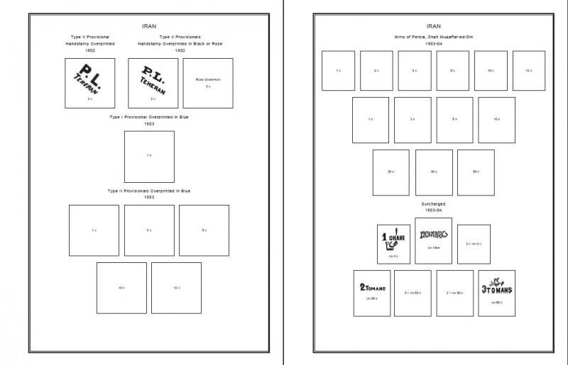 PRINTED 1IRAN 1868-2010 STAMP ALBUM PAGES (315 pages)