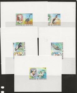 BURKINA FASO Sc 368-9,C212-15 IMPERF+DELUXE+PROOFS NH - SCHWEITZER - BIRDS 