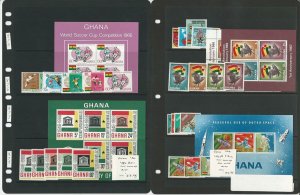 Ghana Stamp Collection, #259//307a Mint NH, 1966-67, Space, Soccer, JFZ