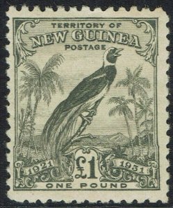 NEW GUINEA 1931 DATED BIRD 1 POUND 